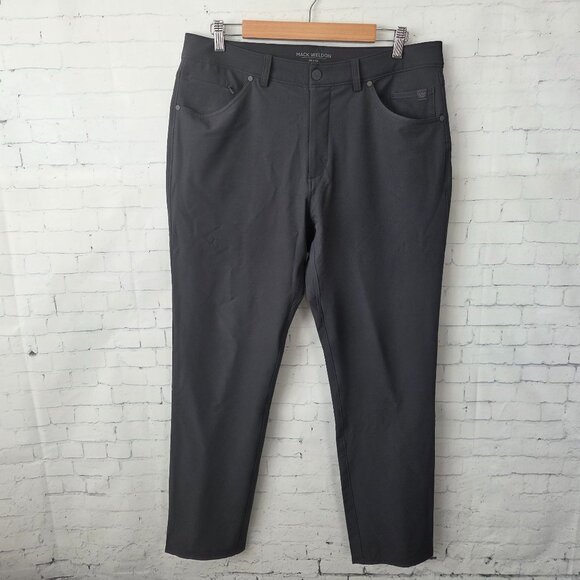 Mack Weldon Radius 5 Pocket Pant Mens Size 34 x 32 Asphalt Gray Tech Chino - Picture 1 of 7